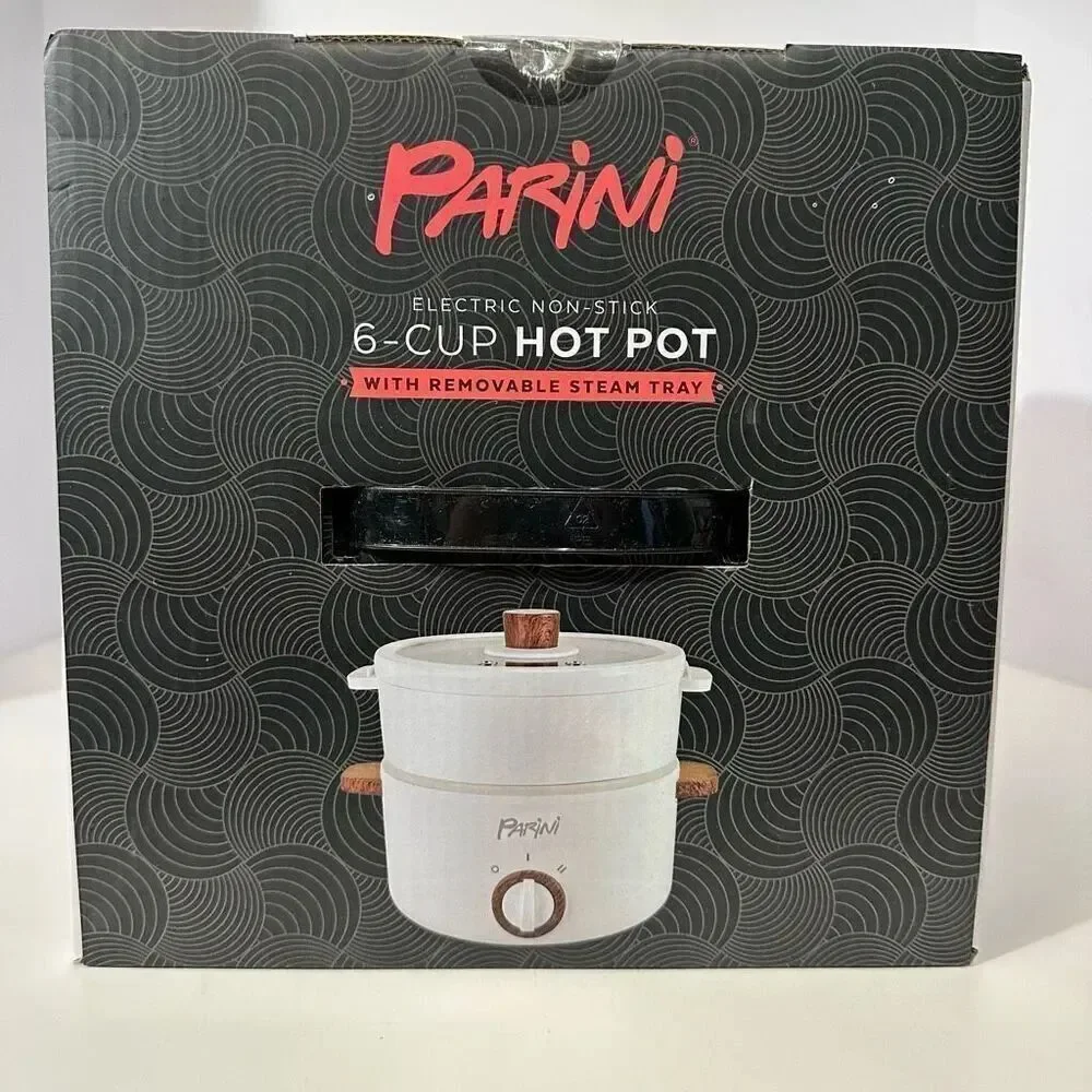 Parini 6-Cup Electric Hot Pot With Removable Steam Tray